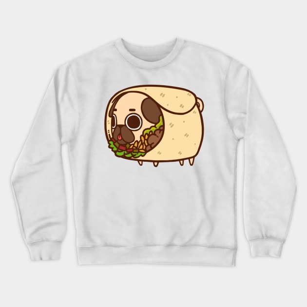 Burrito Puglie Crewneck Sweatshirt by Puglie Pug 